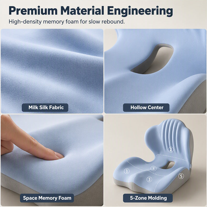 Ergonomic Memory Foam Seat Cushion